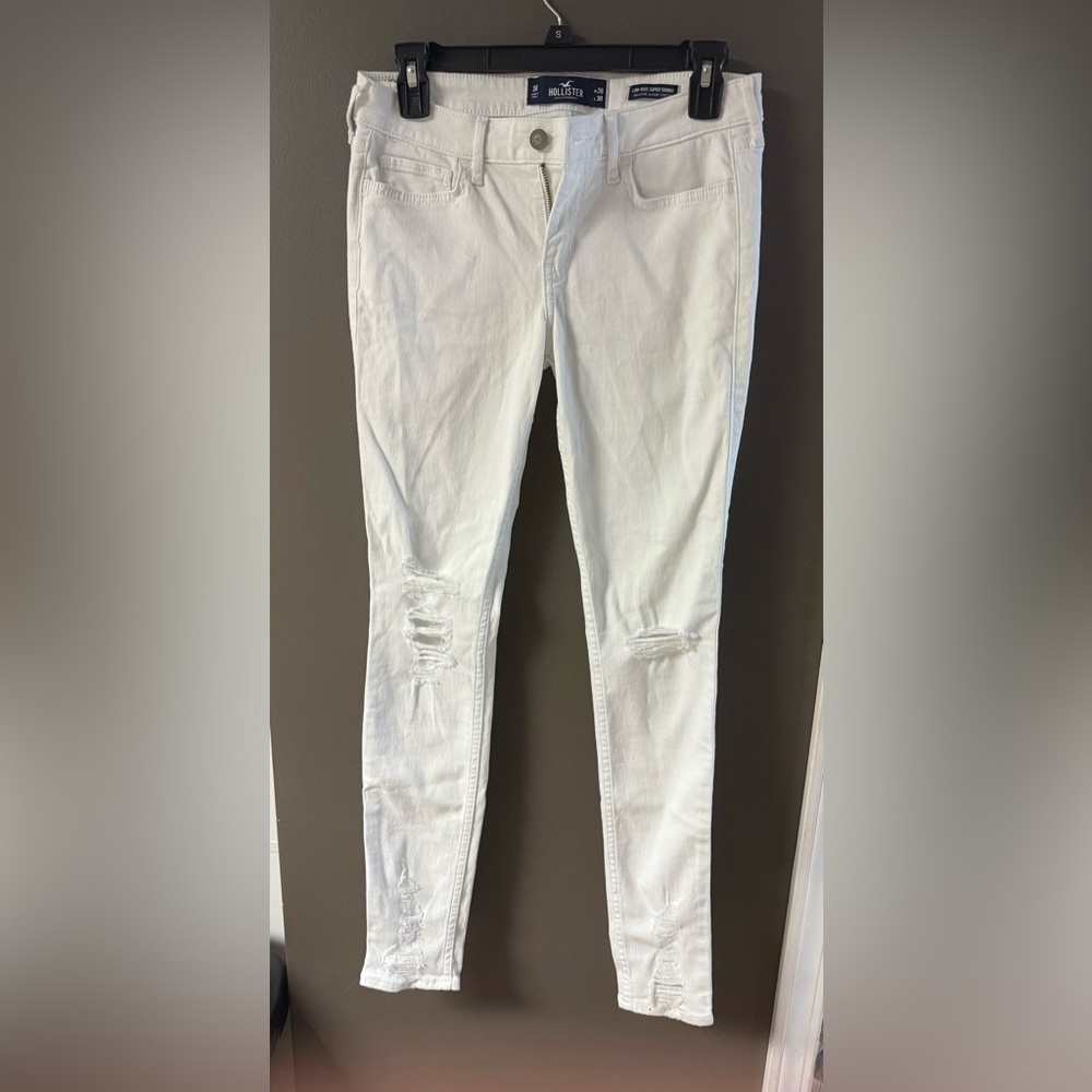 Hollister White Distressed Skinny Jeans
